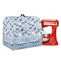 Talayituse Blue Floral Print Stand Mixer Covers Kitchen Aid Mixer Cover Dust Cover with Pockets and Handle, Washable Mixer Covers Small Appliance Cover Kitchen Accessories, Small