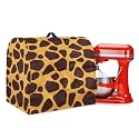 Talayituse Brown Giraffe Print Mixer Covers Kitchen Stand Mixer Cover with Handle, Lightweight Kitchen Appliance Dust Cover Protection Washable Dustproof Cover for 4.5-5 Quart Mixer Cover, Small