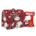 Talayituse Cardinal Snowman Print Stand Mixer Covers Kitchen Aid Mixer Cover Dust Cover with Pockets and Handle, Washable Mixer Covers Small Appliance Cover Kitchen Accessories Christmas Decor, Large