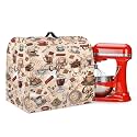 Talayituse Coffee Chocolate Print Stand Mixer Cover Water Resistant Stand Mixer Dust Cover 4.5-5 Quart Anti-Splash Kitchen Aid Mixer Cover Dustproof Kitchen Appliance Covers for Stand Mixer, Small