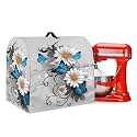 Talayituse Daisy Butterfly Print Mixer Cover Protector Compatible with 4.5-5 Qt Kitchen Aid Mixer Covers Anti-Stain Kitchen Appliance Dust Cover with Handle and Pockets, Small