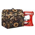 Talayituse Bee Sunflower Print Stand Mixer Covers Kitchen Aid Mixer Cover Dust Cover with Pockets and Handle, Washable Mixer Covers Small Appliance Cover Kitchen Accessories, Small