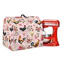 Talayituse Rooster Chicken Flower Print Kitchen Aid Mixer Cover for Stand Mixer, Kitchen Appliance Dust Cover Compatible with 4.5-5 Quart Mixer, Kitchen Aid Mixer Accessories, Small