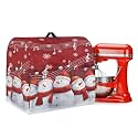 Talayituse Snowman Music Note Print Stand Mixer Covers Kitchen Aid Mixer Cover Dust Cover with Pockets and Handle Washable Mixer Covers Small Appliance Cover Kitchen Accessories Christmas Decor, Small