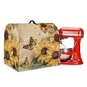 Talayituse Sunflower Butterfly Print Kitchen Aid Stand Mixer Cover Compatible with 4.5-5 Quarts Mixer Covers with Pockets and Handle Dust Cover Kitchen Appliance Accessories with Drawstring, Small