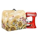 Talayituse Sunflower Daisy Butterfly Print Kitchen Stand Mixer Cover Compatible with 4.5-5 Quarts Kitchenaid Mixer, Stand Mixer Dust Cover for Kitchenaid, Sunbeam, Cuisinart, Hamilton Mixer, Small