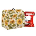 Talayituse Sunflower Print Stand Mixer Cover for 6-8 Qt Electric Mixer with Organizer Bag, Fits All Tilt Head &amp; Bowl Lift Models Stand Mixer Dust-proof Cover with Handle, Large