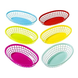 talking tables cuban fiesta multicolor plastic food baskets for a picnic or birthday multicolor 6 pack