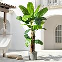 Tall Artificial Banana Tree Big Faux Tropical Bananas Trees Indoor Outdoor Realistic Floor Plant Large Fake Plants for House Home Living Room Office Front Porch Decor Outside Patio para decoracion