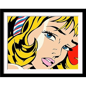 tallenge - ribbon girl pop art poster - large framed posterpaper22 x 30 inches multicolour