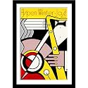 Tallenge - Aspen Winter Jazz - Roy Lichtenstein - Modern Pop Art Poster Painting? - Extra Large Poster Framed (Paper,24x34 inches, Multicolour)
