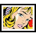 Tallenge - Ribbon Girl Pop Art Poster - Large Framed Poster(Paper,22 x 30 inches, MultiColour)