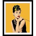 Tallenge - Audrey Hepburn Hollywood Pop Art Poster - Medium Framed Poster(Paper,20 x 24 inches, MultiColour)