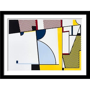 tallenge - bull v bull profile series - roy lichtenstein - modern pop art painting - extra large poster framed paper24x34 inches multicolour
