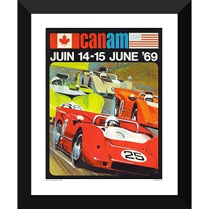 tallenge - canam 1969 - small poster paper - framed 12 x 17 inches