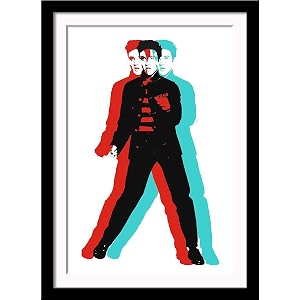 tallenge - elvis action hero pop art poster - medium framed posterpaper16 x 24 inches multicolour