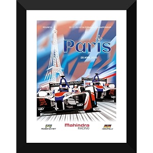 tallenge - eprix - formula e paris 2018 - x large poster paper - framed 24 x 34 inches
