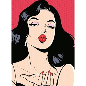 tallenge - flying kiss - pop art painting poster - large posterpaper22 x 30 inches multicolour