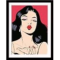 Tallenge - Flying Kiss - Pop Art Painting Poster - Large Framed Poster(Paper,22 x 30 inches, MultiColour)