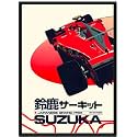 Tallenge - Japanese Grand Prix - Ferrari F1 - X Large Poster Paper - Framed (24 x 34 inches)
