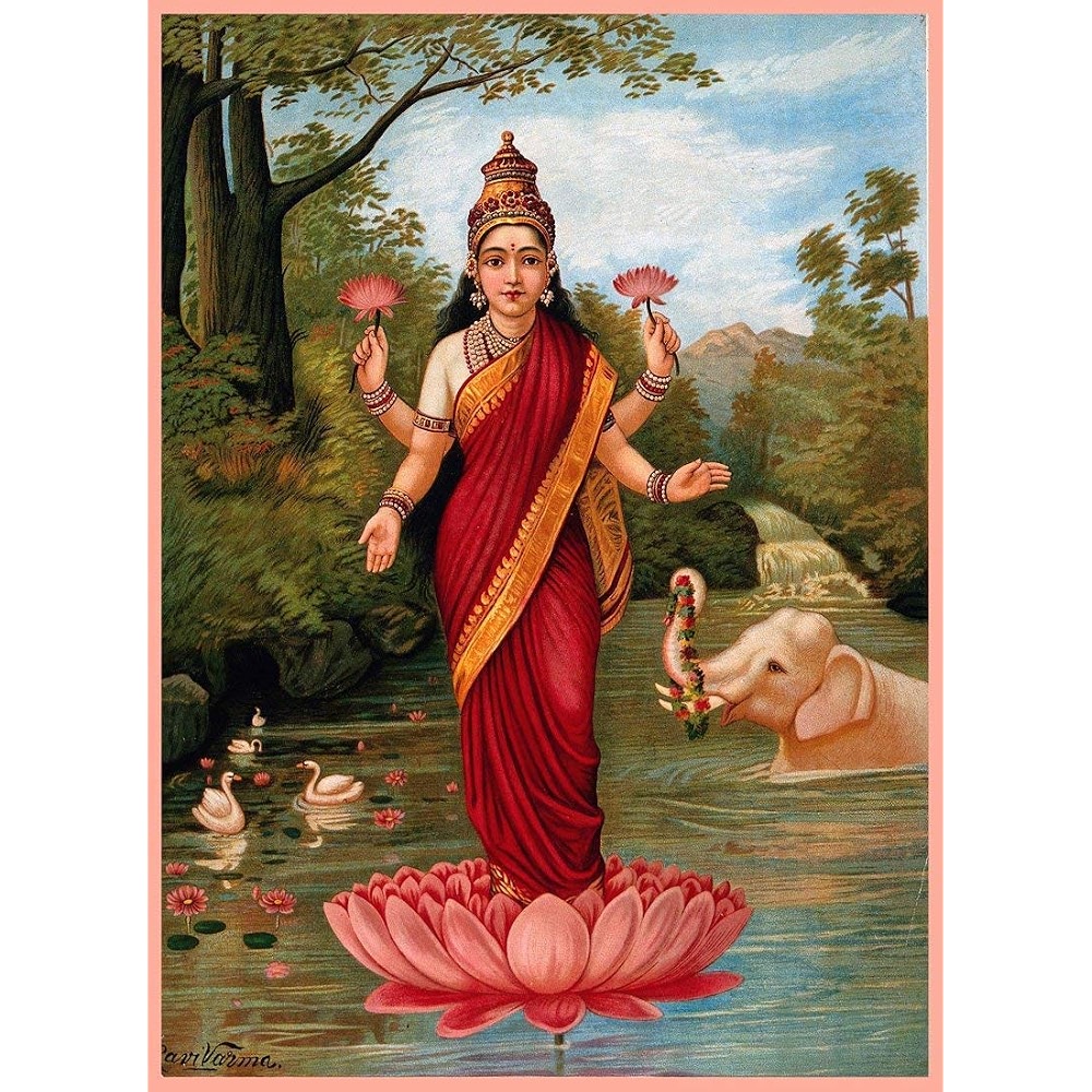 Mahalakshmi Ravi Tallenge - Lakshmi - Raja Ravi Varma ? - Large Digital Print Framed ...