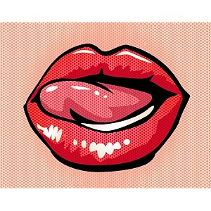 tallenge - lips of woman pop art poster - medium posterpaper24 x 19 inches multicolour