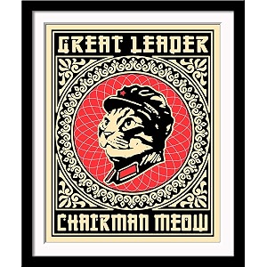 tallenge - pop art - chariman meow poster - small framed posterpaper12 x 17 inches multicolour