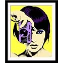 Tallenge - Pop Art - Girl With Camera Poster - Large Framed Poster(Paper,24 x 30 inches, MultiColour)