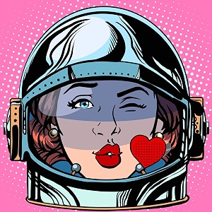 tallenge - pop art - space girl poster - small posterpaper12 x 12 inches multicolour