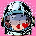 Tallenge - Pop Art - Space Girl Poster - Small Poster(Paper,12 x 12 inches, MultiColour)