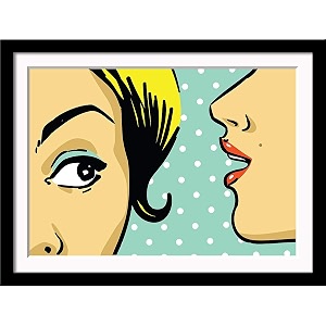 tallenge - pop art - telling secrets poster - large framed posterpaper30 x 21 inches multicolour