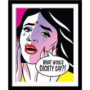 tallenge - pop art - what would society say poster - small framed posterpaper12 x 17 inches multicolour