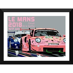 tallenge - porsche - le mans 2018 - x large poster paper - framed 24 x 34 inches