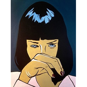 tallenge - pulp fiction - uma thurman mia wallace - quentin tarantino hollywood movie pop art poster - small posterpaper12 x 17 inches multicolour