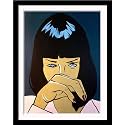 Tallenge - Pulp Fiction - Uma Thurman Mia Wallace - Quentin Tarantino Hollywood Movie Pop Art Poster - Small Framed Poster(Paper,12 x 17 inches, MultiColour)