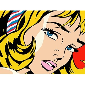 tallenge - ribbon girl pop art poster - medium posterpaper16 x 24 inches multicolour