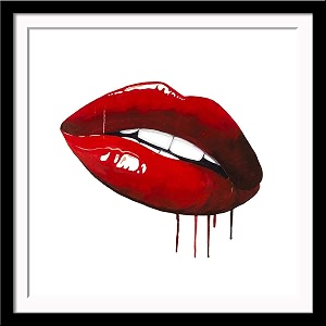 tallenge - ruby red lips pop art painting poster - large framed posterpaper30 x 30 inches multicolour