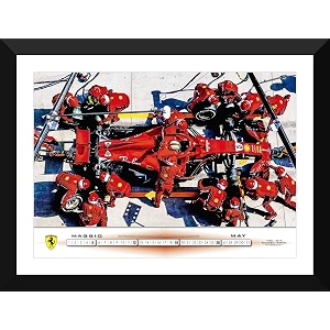 tallenge - scuderia ferrari pit-stop - x large poster paper - framed 24 x 34 inches