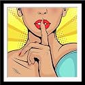 Tallenge - Shhhh Pop Art Poster - Small Framed Poster(Paper,12 x 12 inches, MultiColour)