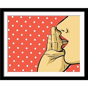 tallenge -telling secrets pop art poster - small framed posterpaper12 x 17 inches multicolour