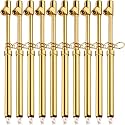 Tallew 10 Pack Dual Head Tire Pressure Gauge Heavy Duty Air Pressure Tire Gauge for Auto Truck Car RV Van Gage Range 10-150PSI, 1-10Bar (Gold)