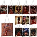 Tallew 12 Pcs African American Tote Bags Black Girl Inspirational Handbags