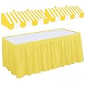 Tallew 3 Pcs Circus Awning 3D Cardboard Stripe Table Skirt, Yellow White