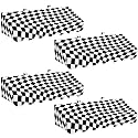 Tallew 4 Pcs 3D Cardboard Awning Wall Decor, Checkers, Black White