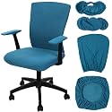 Tallew 4 Pcs Office Chair Covers Stretchable Armrest Seat,XL,Emerald Green