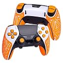 TALONGAMES Controller Grip Tapes Compatible with PS5 DualSense Edge, ELITE Version Color Anti Slip Tape, Compatible with PlayStation 5 Edge Grips, Multi-Texture, Sweat Ventilation, Skin Kit (Orange)