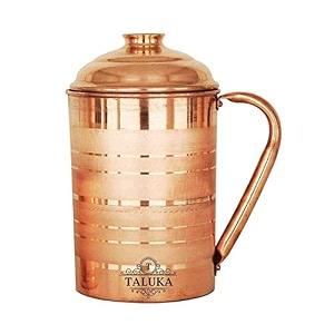 taluka 100 pure copper jug pitcher capacity1700 ml for storage water amp serving ware good health benefits indian yoga ayurveda pack of 1700 ml jug