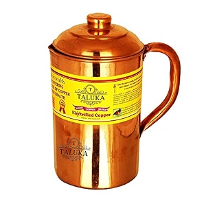 taluka 4234 x 8834 inches pure copper jug for water drinking pitcher  1500 ml water storage serving home hotel tableware drinkware