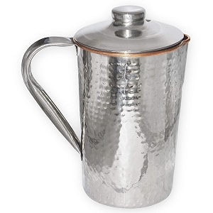 taluka copper stainless steel hammer jug - 1700 ml water storage hotel home restaurant