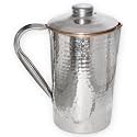 Taluka Copper Stainless Steel Hammer Jug - 1700 ml Water Storage Hotel Home Restaurant
